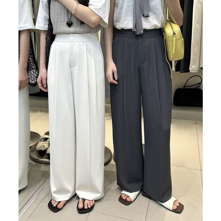 ストレート タック ワイドパンツ | aimoha  | 詳細画像14 