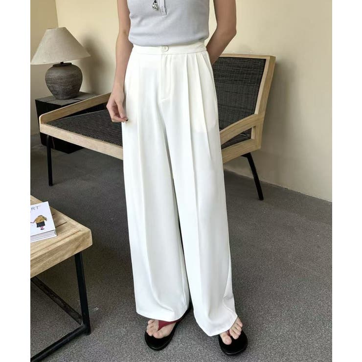 ストレート タック ワイドパンツ | aimoha  | 詳細画像5 