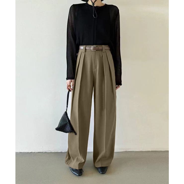 ストレート ダブルタック ワイドパンツ | aimoha  | 詳細画像11 