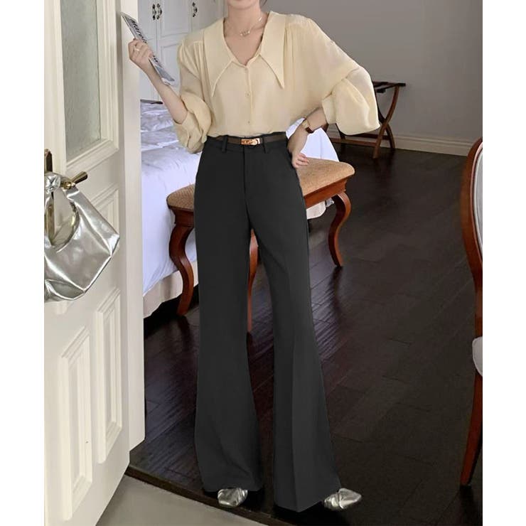 センタープレス セミフレアスラックス | aimoha  | 詳細画像4 