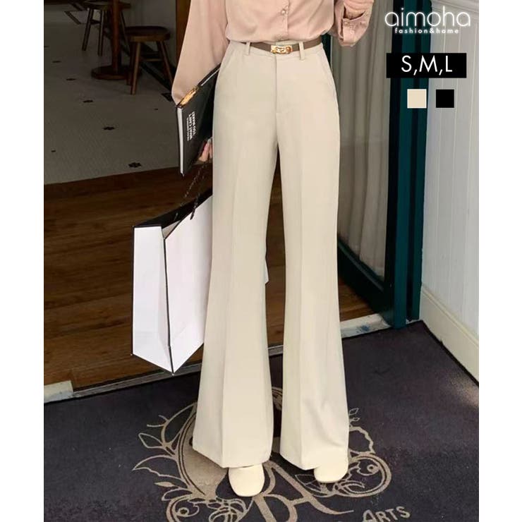 センタープレス セミフレアスラックス | aimoha  | 詳細画像1 