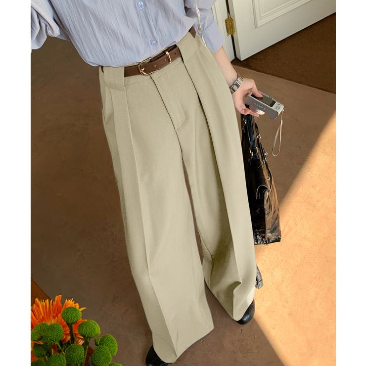 【BANICO】ダブルタック ストレート スラックス | aimoha  | 詳細画像3 