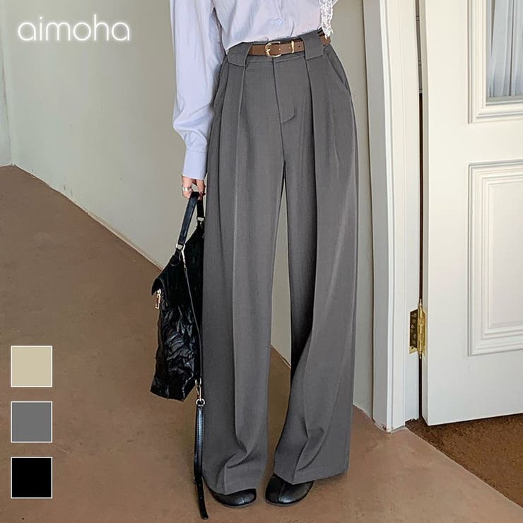 【BANICO】ダブルタック ストレート スラックス | aimoha  | 詳細画像1 