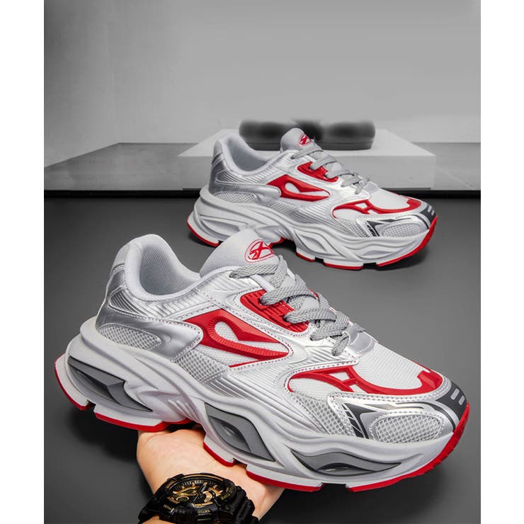 レッド | 厚底ダッドスニーカー | aimoha 