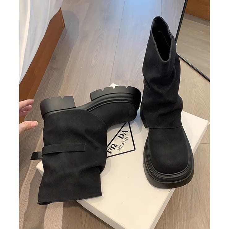 ルーズフレアカバーフィットブーツ | aimoha  | 詳細画像4 