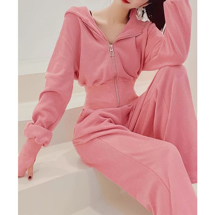 ショート丈ジップパーカー&イージーパンツ セットアップ | aimoha  | 詳細画像9 