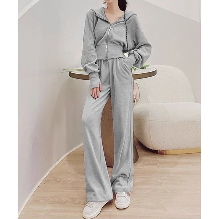 ショート丈ジップパーカー&イージーパンツ セットアップ | aimoha  | 詳細画像8 