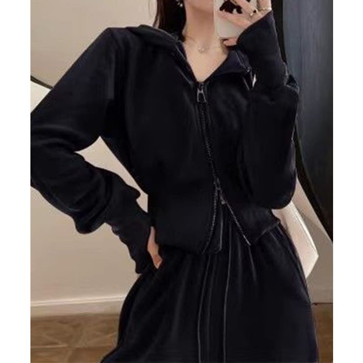 ショート丈ジップパーカー&イージーパンツ セットアップ | aimoha  | 詳細画像4 