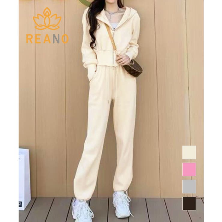 ショート丈ジップパーカー&イージーパンツ セットアップ | aimoha  | 詳細画像1 