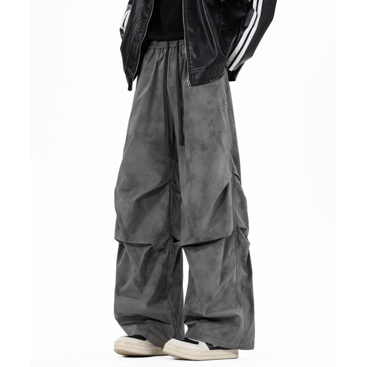 ダークグレー | タイダイ加工風 ワイドカーゴパンツ Tie | aimoha 