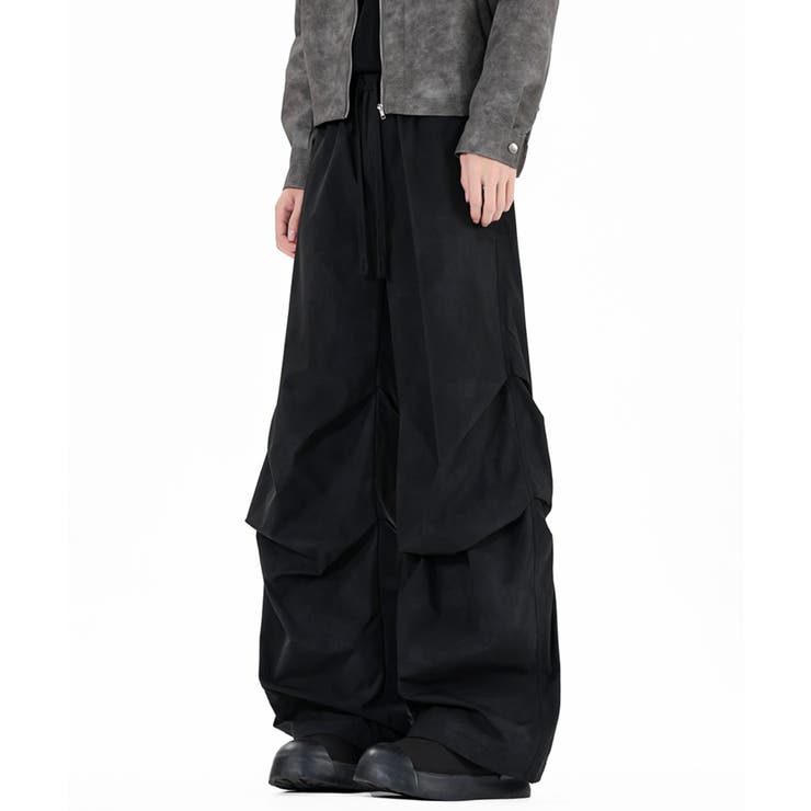 ブラック | タイダイ加工風 ワイドカーゴパンツ Tie | aimoha 