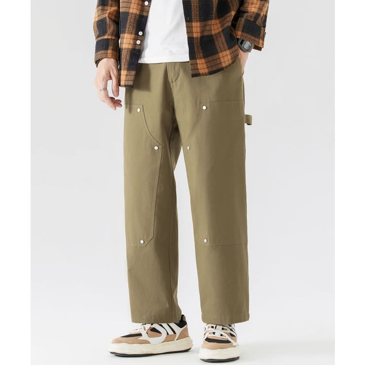 ベージュ | スタッズデザイン ダブルニーワークパンツ Studded | aimoha 