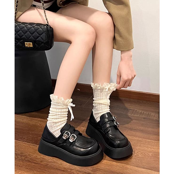 ブラック | 厚底ローファー | aimoha 