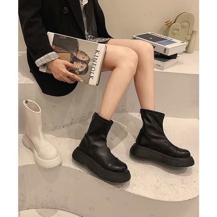 厚底ショートブーツ | aimoha  | 詳細画像6 