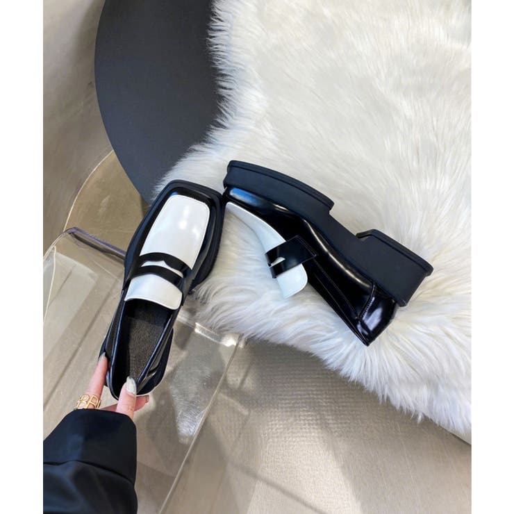 スクエアトゥ 厚底ローファー | aimoha  | 詳細画像3 