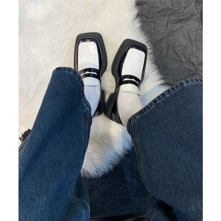 スクエアトゥ 厚底ローファー | aimoha  | 詳細画像5 