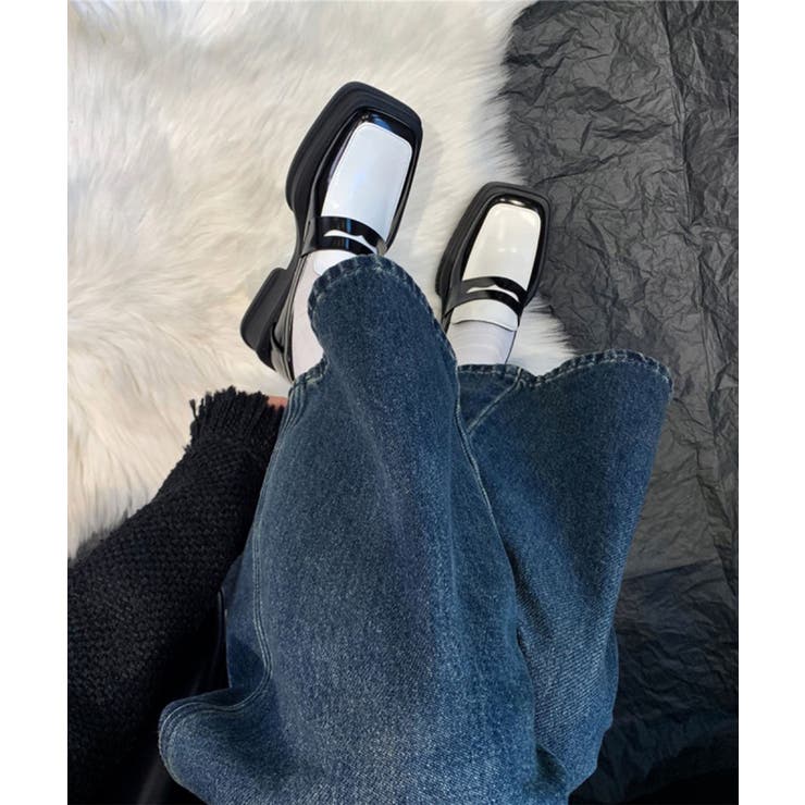 スクエアトゥ 厚底ローファー | aimoha  | 詳細画像4 