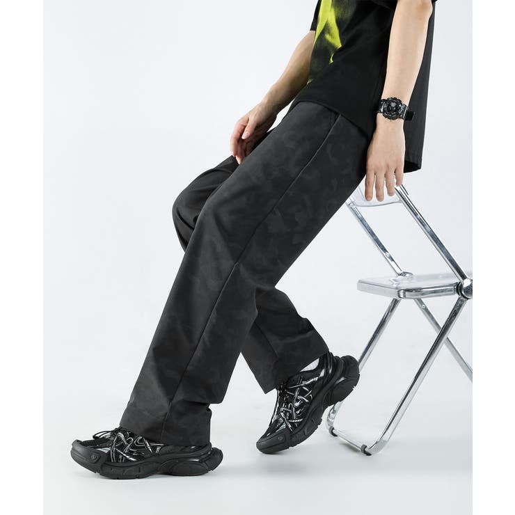カモフラージュ柄プリントワイドパンツ Camouflage print | aimoha men | 詳細画像2 