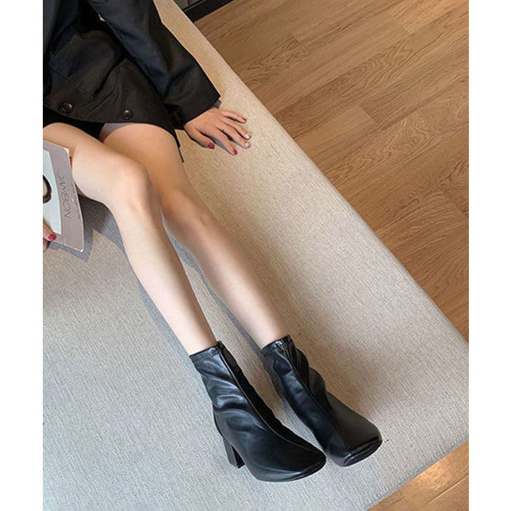 スクエアトゥ ショートブーツ | aimoha  | 詳細画像3 