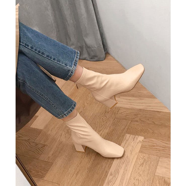 スクエアトゥ ショートブーツ | aimoha  | 詳細画像10 