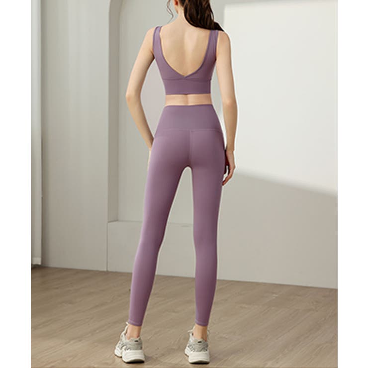 ヨガウェアタンクトップ+ハイウエストレギンス 上下セットアップ | aimoha  | 詳細画像6 