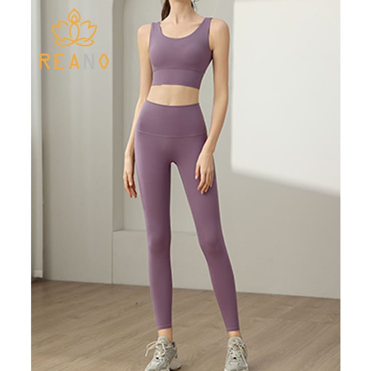 ヨガウェアタンクトップ+ハイウエストレギンス 上下セットアップ | aimoha  | 詳細画像1 