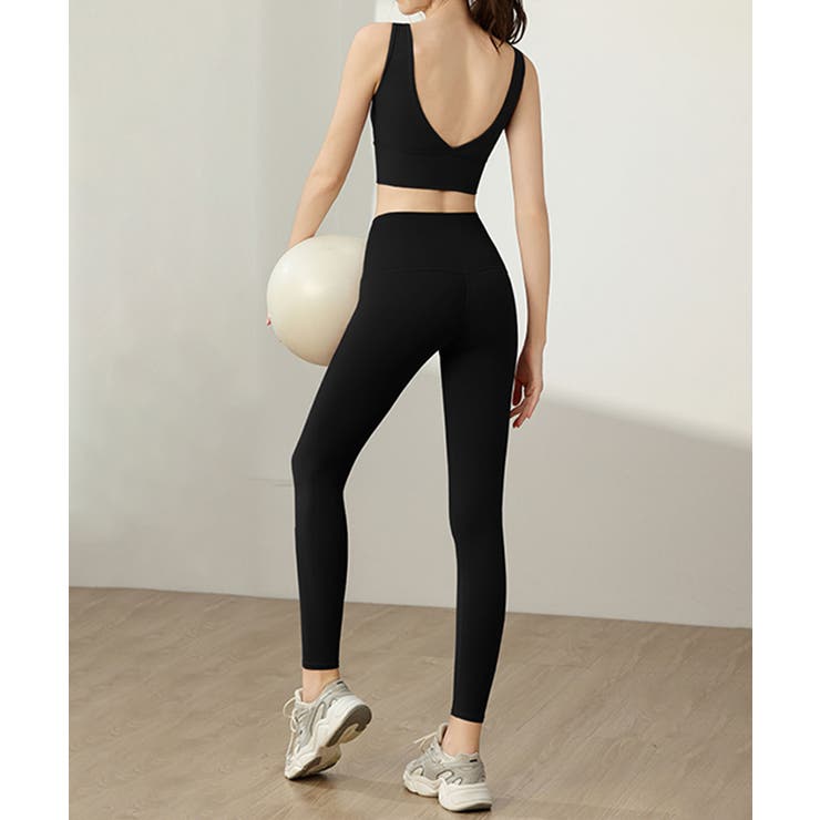 ヨガウェアタンクトップ+ハイウエストレギンス 上下セットアップ | aimoha  | 詳細画像9 