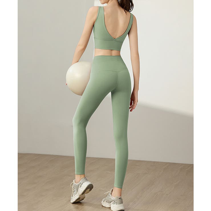 ヨガウェアタンクトップ+ハイウエストレギンス 上下セットアップ | aimoha  | 詳細画像11 