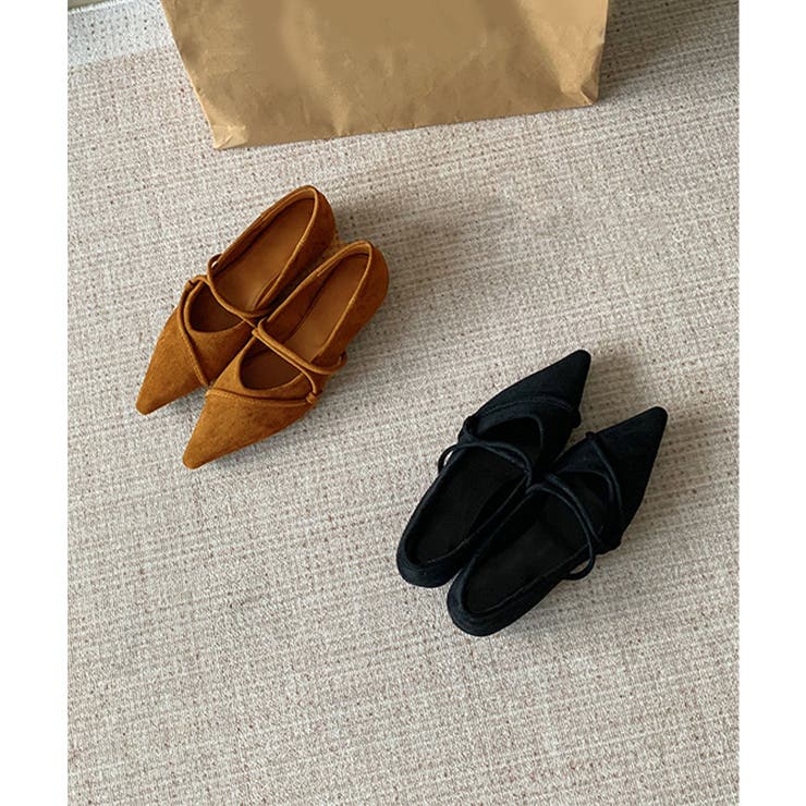 ストラップデザインポインテッドトゥフラットシューズ | aimoha  | 詳細画像5 