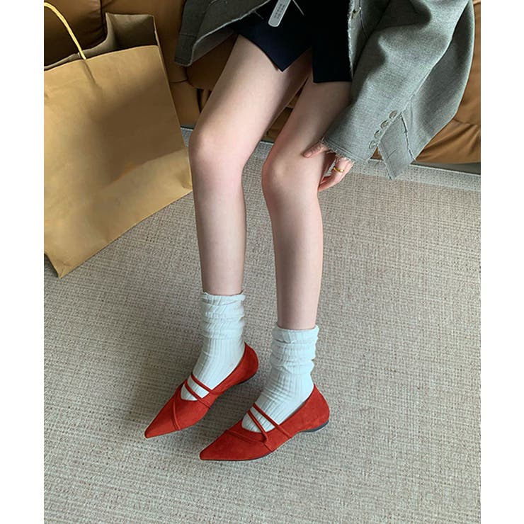 ストラップデザインポインテッドトゥフラットシューズ | aimoha  | 詳細画像13 