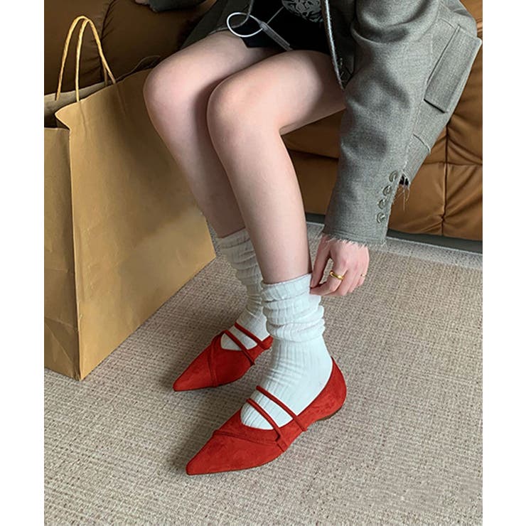 ストラップデザインポインテッドトゥフラットシューズ | aimoha  | 詳細画像11 