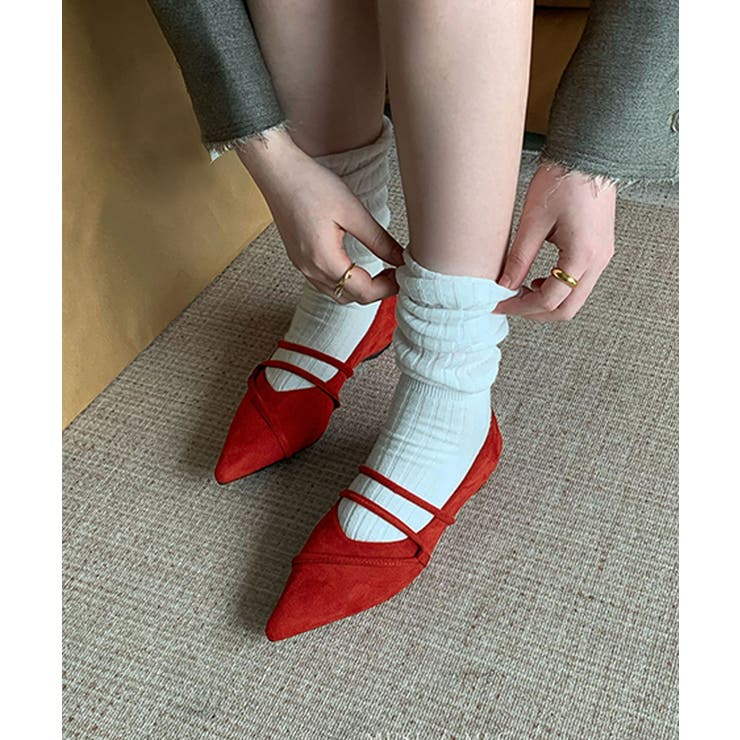 ストラップデザインポインテッドトゥフラットシューズ | aimoha  | 詳細画像14 