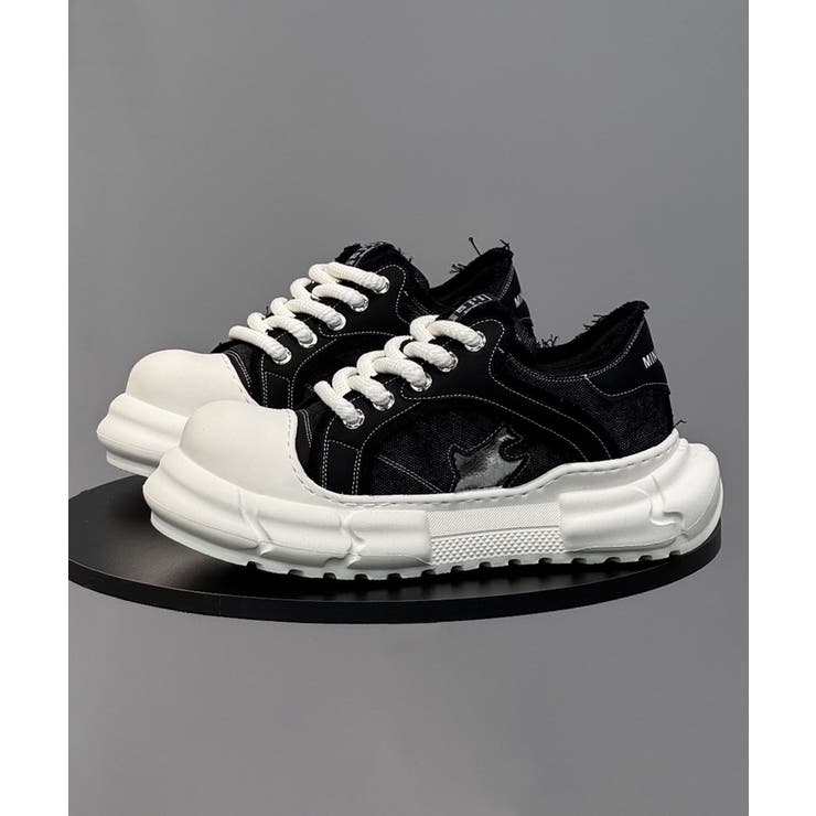 ブラック | メンズ 厚底デニムダッドスニーカー | aimoha men