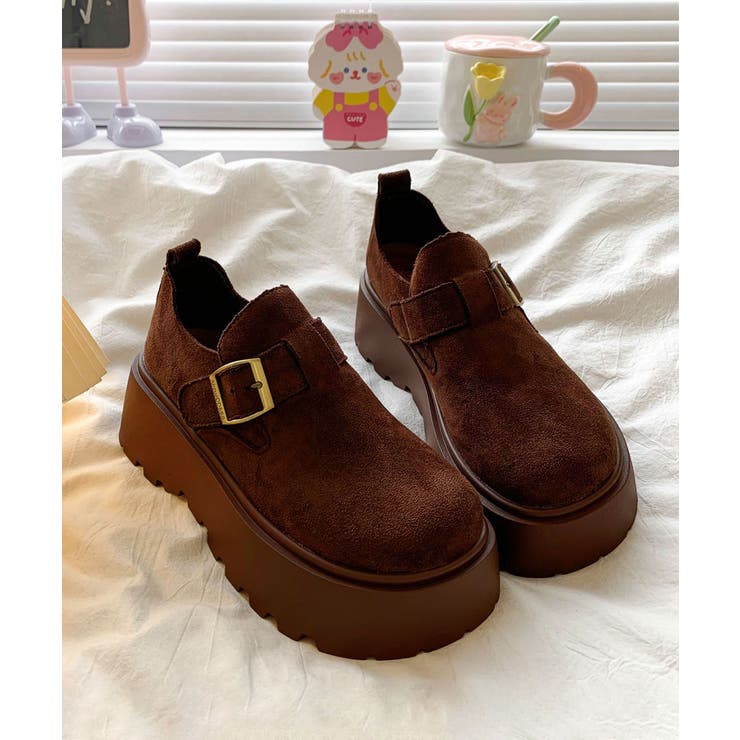 ブラウン | スエード調6cm厚底シューズ | aimoha 