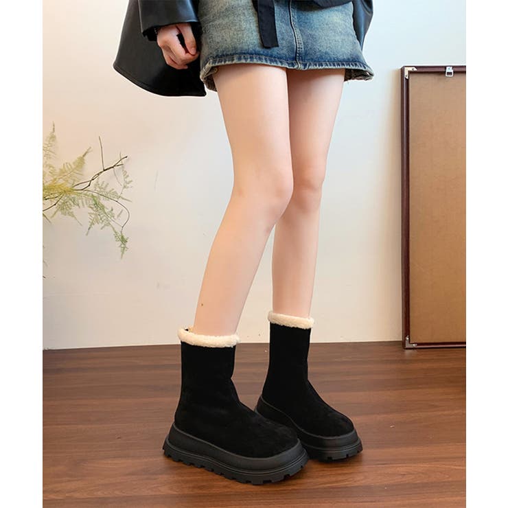 厚底ショートムートンブーツ | aimoha  | 詳細画像12 