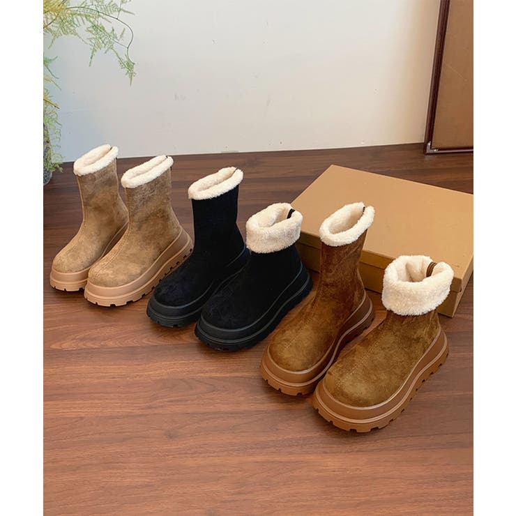 厚底ショートムートンブーツ | aimoha  | 詳細画像1 