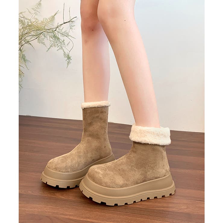 厚底ショートムートンブーツ | aimoha  | 詳細画像5 