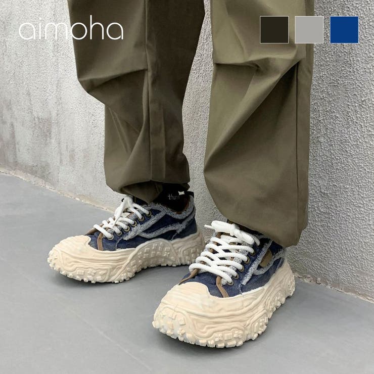 デニム厚底スニーカー/Denim platform sneakers | aimoha  | 詳細画像1 
