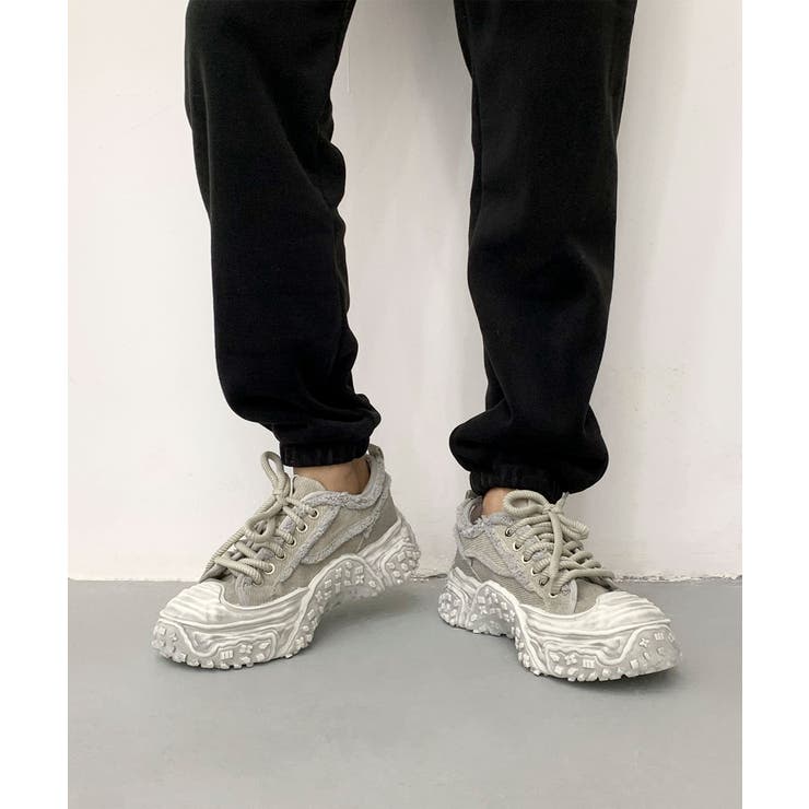 グレー | デニム厚底スニーカー/Denim platform sneakers | aimoha 