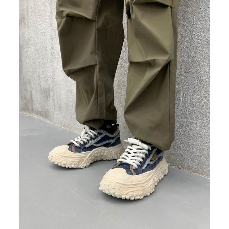 インディゴブルー | デニム厚底スニーカー/Denim platform sneakers | aimoha 