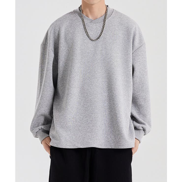 ライトグレー | ドロップショルダークルースウェット Drop shoulder | aimoha 