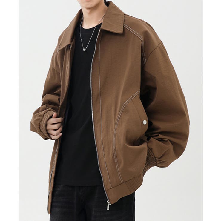 シンプルジップアップジャケット/Simple zip-up jacket | aimoha  | 詳細画像1 