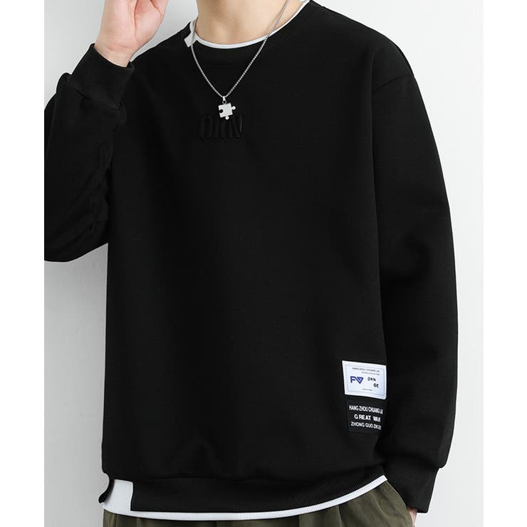 レイヤード風ボンディングクルースウェット Layered style | aimoha  | 詳細画像4 