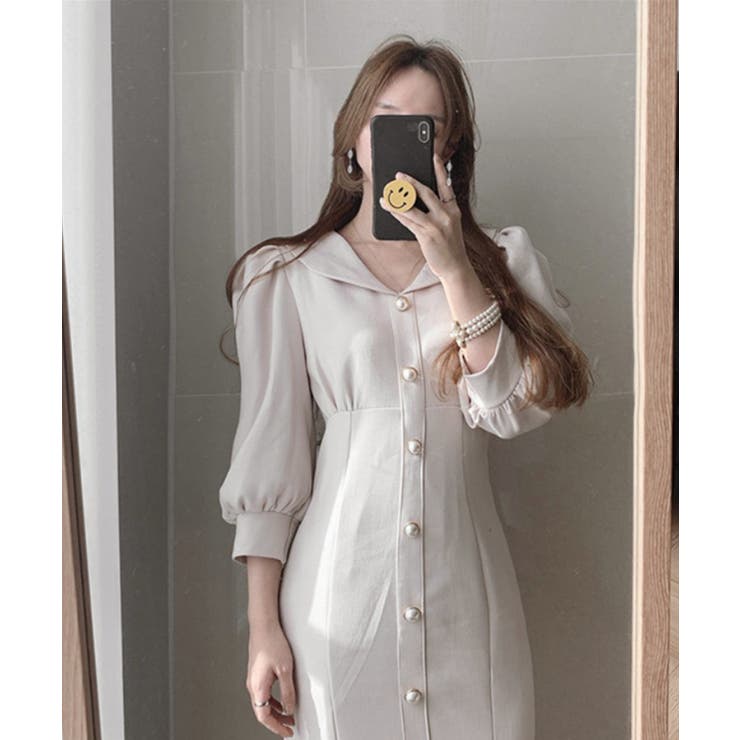 【Jasmine Grandiflorum】 長袖マーメイドワンピース | aimoha  | 詳細画像4 