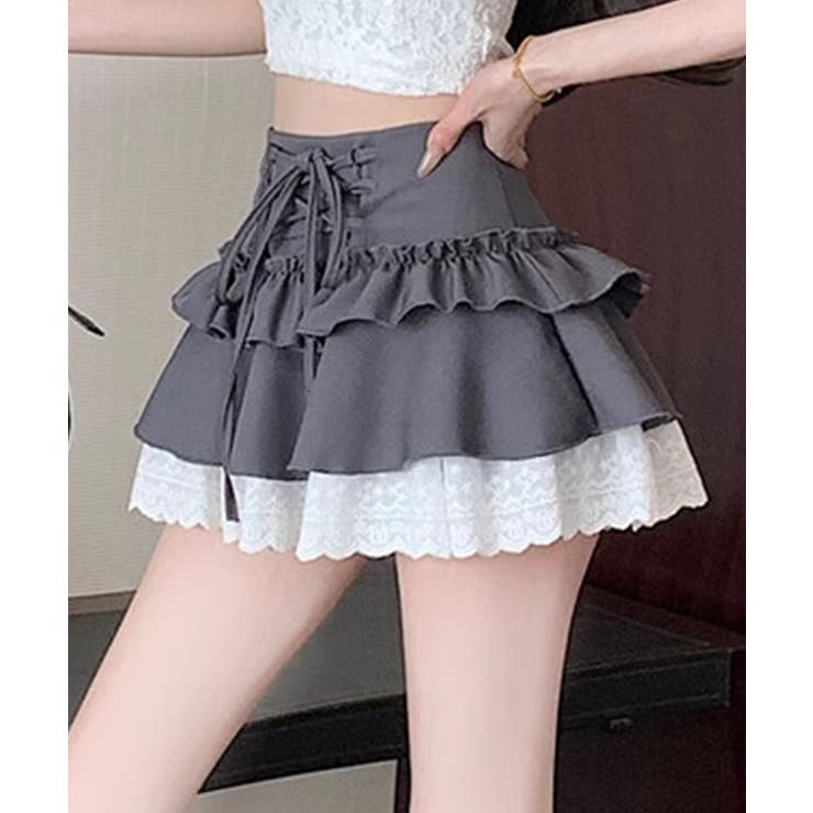 【HOOK】for girls レース切替フリルティアードミニスカート | HOOK | 詳細画像12 