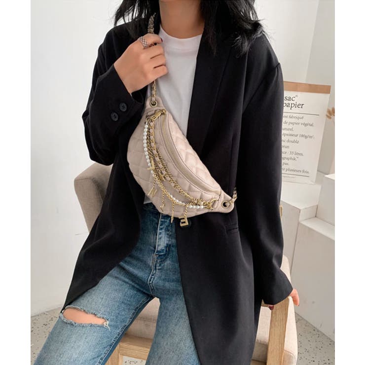 キラキラチェーンキルティングウエストポーチ | aimoha  | 詳細画像8 