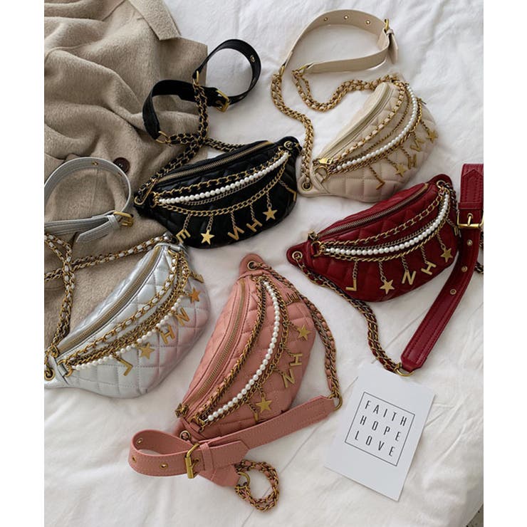 キラキラチェーンキルティングウエストポーチ | aimoha  | 詳細画像6 