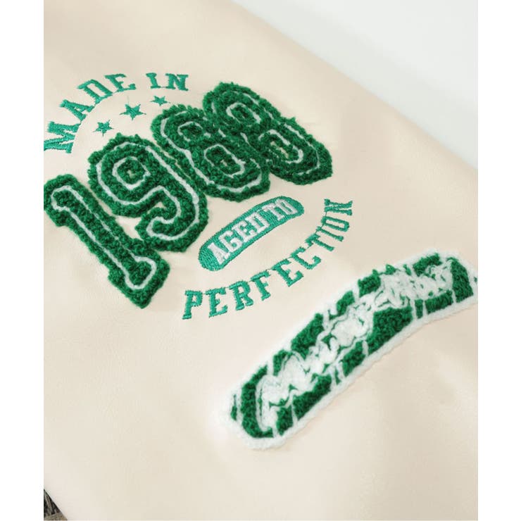 ブルゾンユニセックスアメカジワッペン刺繍チェック柄スタジャンジャケット | HOOK | 詳細画像11 