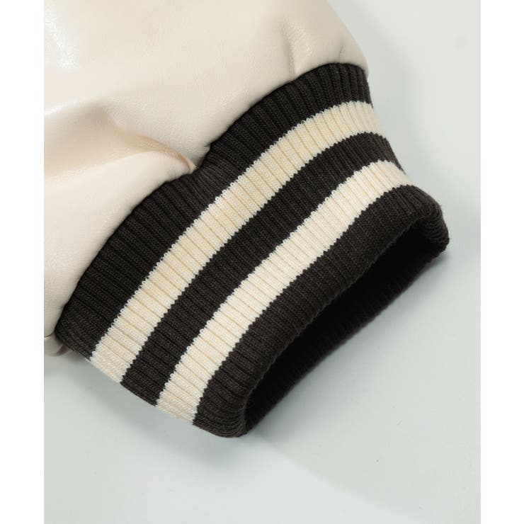 ブルゾンユニセックスアメカジワッペン刺繍チェック柄スタジャンジャケット | HOOK | 詳細画像13 