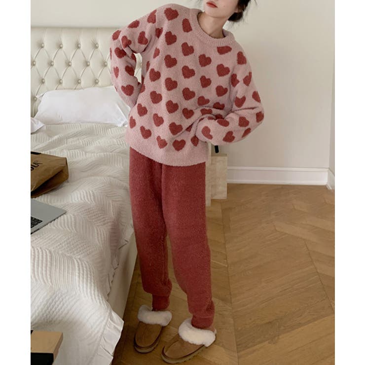 2点セット 秋冬もこもこ長袖＆ロングパンツ 柄ルームウェア【AW】 | aimoha  | 詳細画像2 